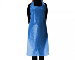 Ποδιά πλαστική μίας χρήσης μπλε (100τεμ)