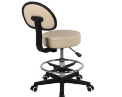 Τροχήλατο σκαμπό με πλάτη ρυθμιζόμενου ύψους