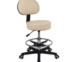 Τροχήλατο σκαμπό με πλάτη ρυθμιζόμενου ύψους